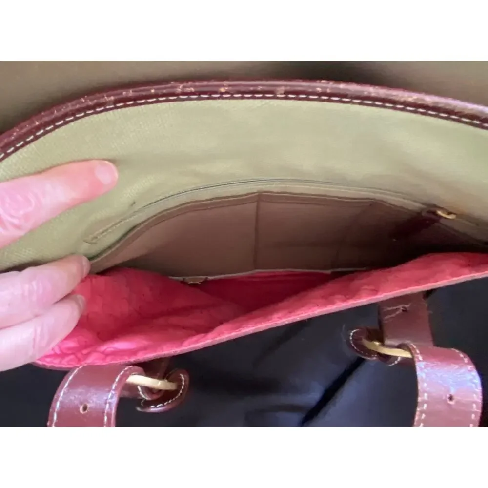 Coakley travel work bag - canvas and british tan leather with padding pockets